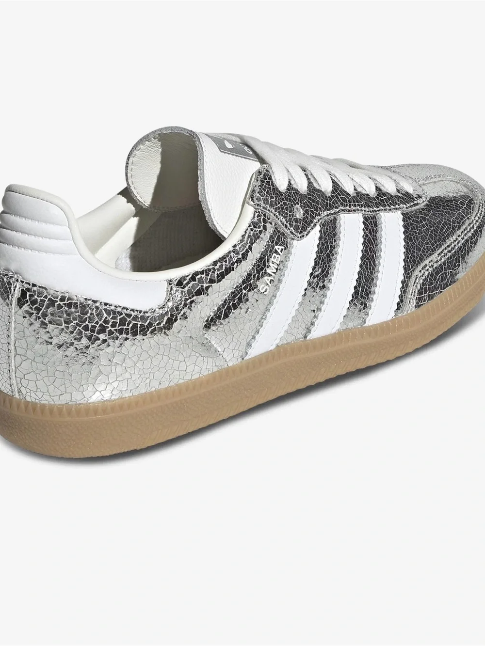 adidas Samba Metallic Silver and White Sneaker